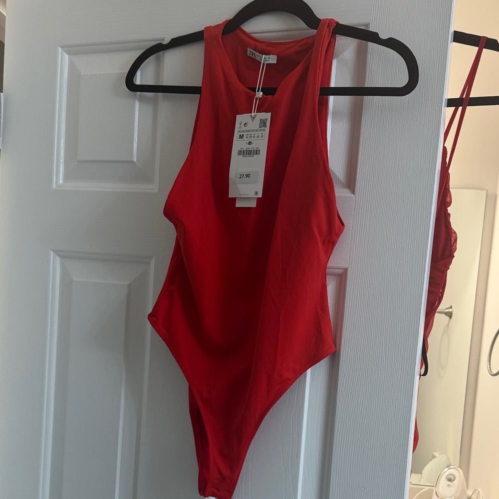 Zara Vibrant Red Bodysuit